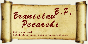 Branislav Pecarski vizit kartica